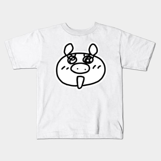 Grateful Boo the kawaii pig. Kids T-Shirt by anothercoffee